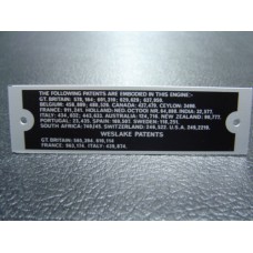 Placa autocolante da tampa das válvulas (patentes)